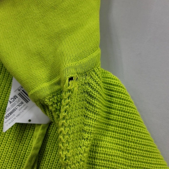 Lauren Ralph Lauren Knit Hoodie Sweater Womens Medium Lime Green Work Chore - Picture 4 of 13